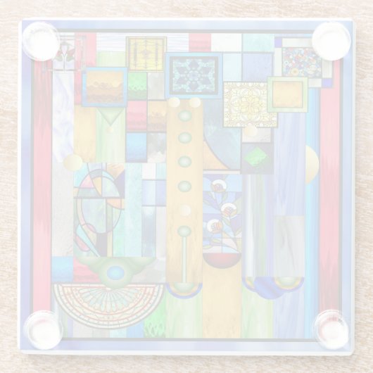 Art Deco: Festes Glas 1 Glasuntersetzer (Rückseite)