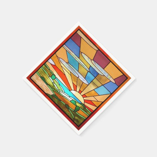 Art Deco: Festes Glas 1 Serviette (Ecke)