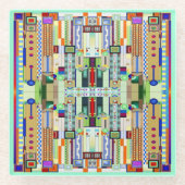 Art Deco: Festes Glas 2 Glasuntersetzer (Vorderseite)