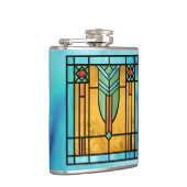 Art Deco: Festes Glas 3 Flachmann (Rechts)