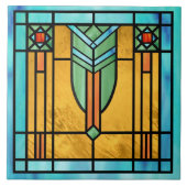 Art Deco: Festes Glas 3 Fliese (Vorderseite)