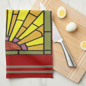 Art Deco: Festes Glas 3 Geschirrtuch (Viertel Falte)