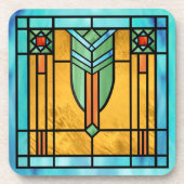 Art Deco: Festes Glas 3 Getränkeuntersetzer (Vorderseite)