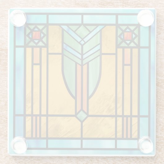 Art Deco: Festes Glas 3 Glasuntersetzer (Rückseite)