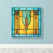 Art Deco: Festes Glas 3 Leinwanddruck (Insitu (Holzboden))