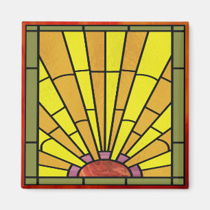 Art Deco: Festes Glas 3 Magnet