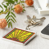 Art Deco: Festes Glas 3 Schlüsselanhänger (Seite)