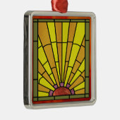 Art Deco: Festes Glas 3 Silbernes Ornament (Rechts)