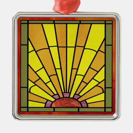 Art Deco: Festes Glas 3 Silbernes Ornament (Vorne)