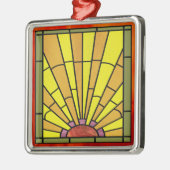 Art Deco: Festes Glas 3 Silbernes Ornament (Links)