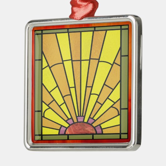 Art Deco: Festes Glas 3 Silbernes Ornament (Links)