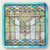 Art Deco: Festes Glas 4 Getränkeuntersetzer (Vorderseite)