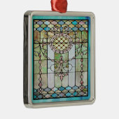 Art Deco: Festes Glas 4 Silbernes Ornament (Rechts)
