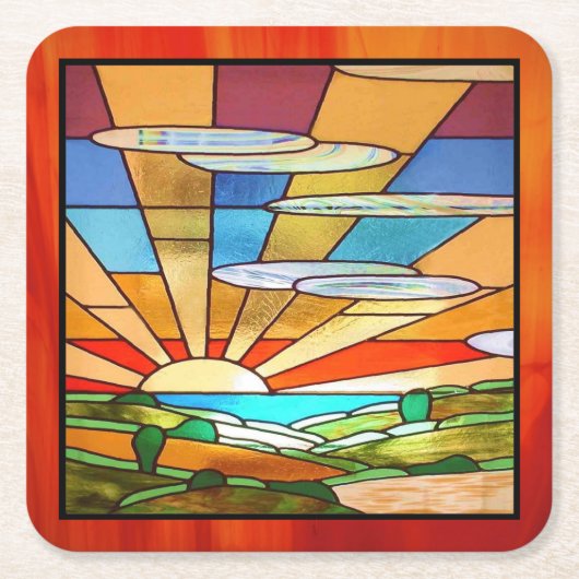 Art Deco Festglas 1 Rechteckiger Pappuntersetzer (Vorderseite)