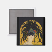 Art Deco Festival Lady Magnet (Vorderseite/Rückseite)