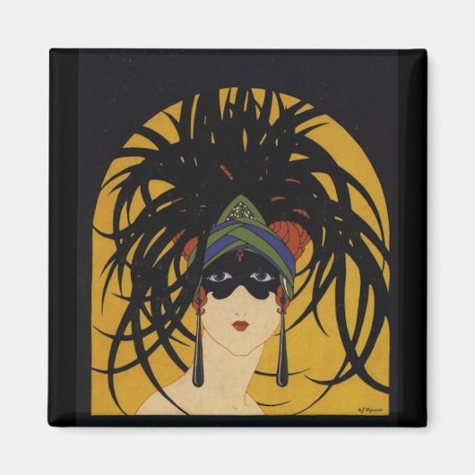 Art Deco Festival Lady Magnet (Vorne)