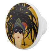 Art Deco Festive Lady Keramikknauf (Rechts)