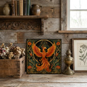 ART DECO FEURIGER PHOENIX KERAMIKFLIESE