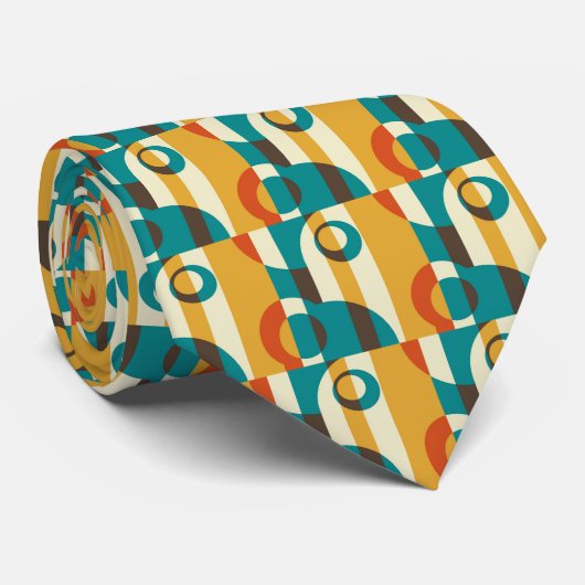 Art Déco Fifties, gestreift Retro Abstrakte Kunst Krawatte (Gerollt)