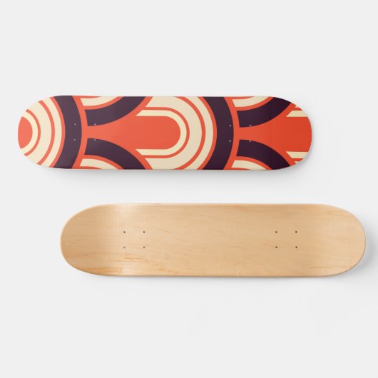 Art Deco Fifties Retro Abstrakte Kunst Skateboard (Horizontal)