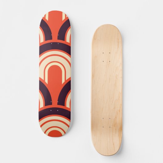 Art Deco Fifties Retro Abstrakte Kunst Skateboard (Vorderseite)