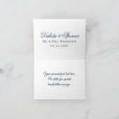 Art Deco Filigree | Navy Blue Silver Gray Wedding Dankeskarte (Innenseite)
