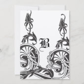 Art Deco Filigree Schöne Blumenzwiebelhochzeit Einladung (Rückseite)