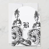 Art Deco Filigree Schöne Blumenzwiebelhochzeit Einladung (Rückseite)