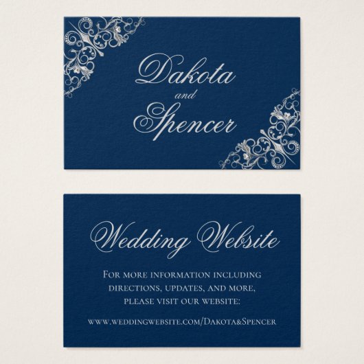 Art Deco Filigree | Silver and Navy Blue Website (Vorne & Hinten)