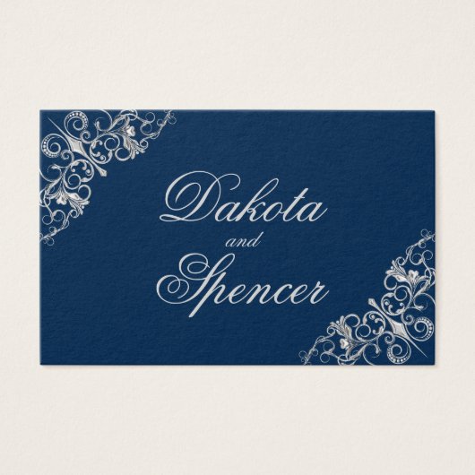 Art Deco Filigree | Silver and Navy Blue Website (Vorderseite)