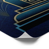 Art Deco Filmrolle Gold & Midnightblau Poster (Ecke)