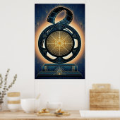 Art Deco Filmrolle Gold & Midnightblau Poster (Küche)