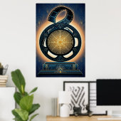 Art Deco Filmrolle Gold & Midnightblau Poster (Heimbüro)