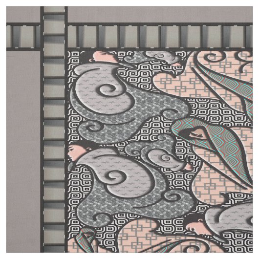 Art Deco Finlandia - Grays und Pink Stoff (Muster)