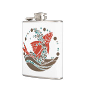 Art Deco Fisch mit Blasen Flachmann (Links)