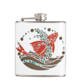 Art Deco Fisch mit Blasen Flachmann (Vorderseite)