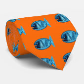 Art Deco Fisch No2 Krawatte (Gerollt)
