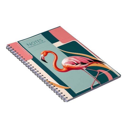 Art Deco Flamingo Notizblock (Rechte Seite)