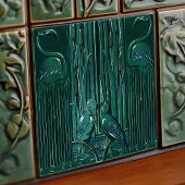 Art Deco Flamingo Wand Deco Fliese