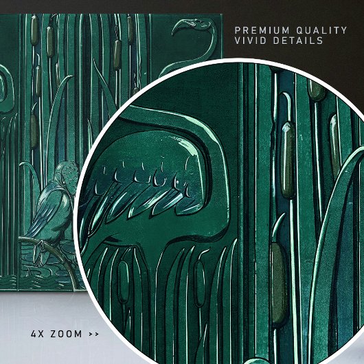 Art Deco Flamingo Wand Deco Fliese