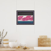 Art Deco "Flamingos in Flight" ca. 1930 Poster (Küche)