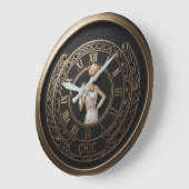 Art Deco Flapper Chic Große Wanduhr (Winkel)