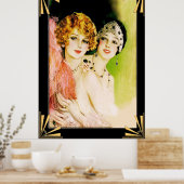 Art Deco Flapper Damen Poster. Poster (Küche)