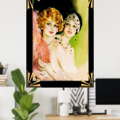 Art Deco Flapper Damen Poster. Poster (Heimbüro)