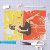 Art Deco Flapper Dancing Bar Scene Gatsby der 20er Seidenpapier (Handwerk)