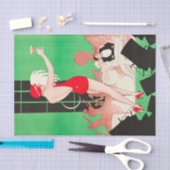 Art Deco Flapper Dancing Bar Scene Gatsby der 20er Seidenpapier (Handwerk)