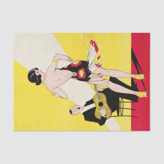 Art Deco Flapper Dancing Bar Scene Gatsby der 20er Seidenpapier (Vorderseite)