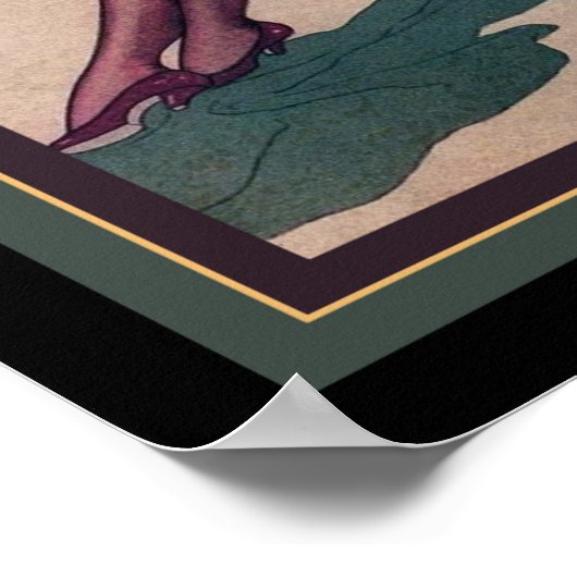 Art Deco Flapper der 1920er Jahre mit Mirror Poster (Ecke)