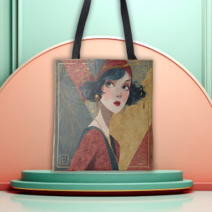 Art Deco Flapper Girl aus den 1920er Jahren Tasche