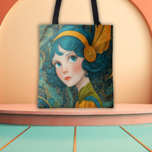 Art Deco Flapper Girl aus den 1920er Jahren Tasche